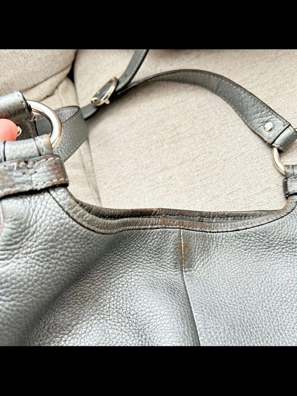 Coach Pebbled Leather Crossbody Bag in Slate Gray